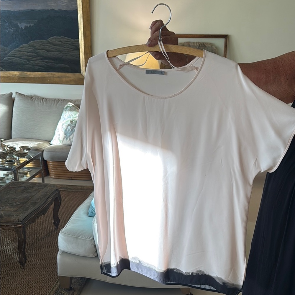 COS Cream Boxy Short Sleeve T-Shirt